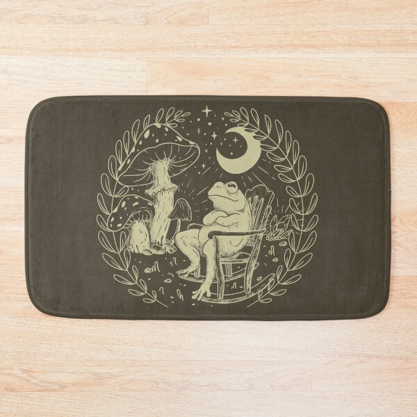 Item preview, Goblincore Aesthetic Cottagecore Frog Chilling - Khaki - waiting for mushrooms to grow - Mycology Fungi Shrooms Forager Foraging Pet Mat Bandana Phrog designed and sold by Any Color Designs.