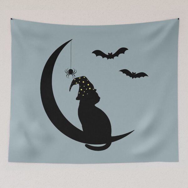 Item preview, Halloween Black Cat on the Moon designed and sold by LamaraK.