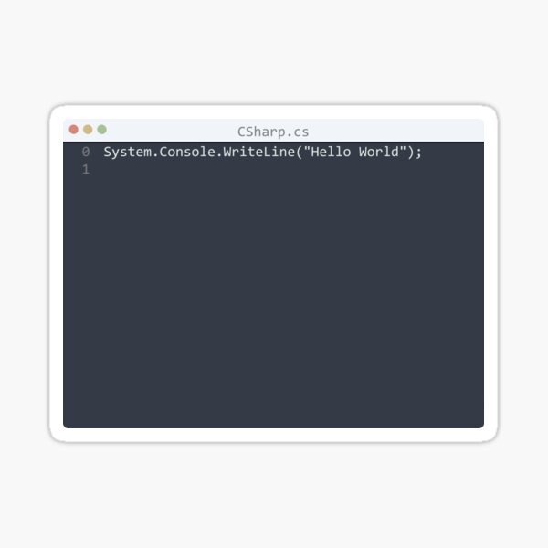 Item preview, . CSharp language Hello World program sample in editor window designed and sold by IuriiVlasenko.