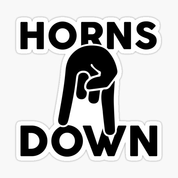 "Horns down" Sticker for Sale by designbyfiart Redbubble
