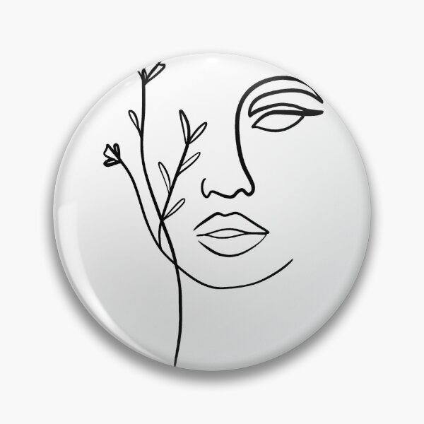 Item preview, Line art woman face with flowers designed and sold by PrintsEntmt.