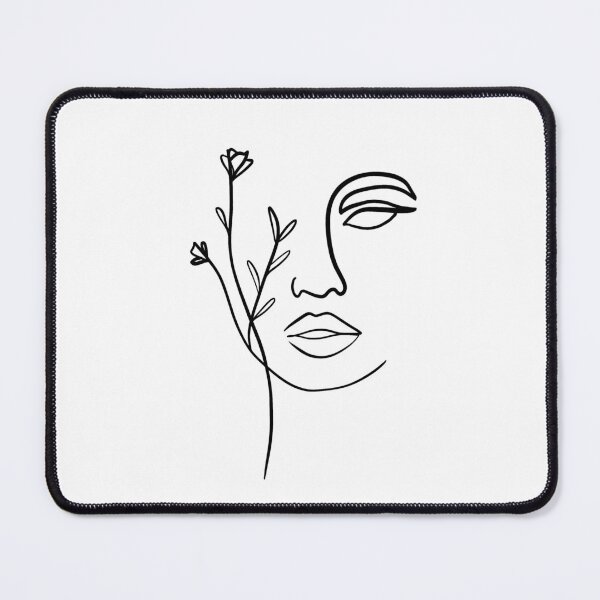 Item preview, Line art woman face with flowers designed and sold by PrintsEntmt.