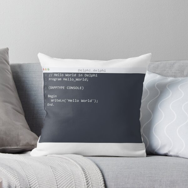 Artikelvorschau, . Delphi language Hello World program sample in editor window entworfen und verkauft von IuriiVlasenko.