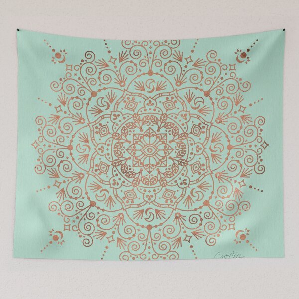 Item preview, Moroccan Mandala – Mint & Copper designed and sold by Cat Coquillette.
