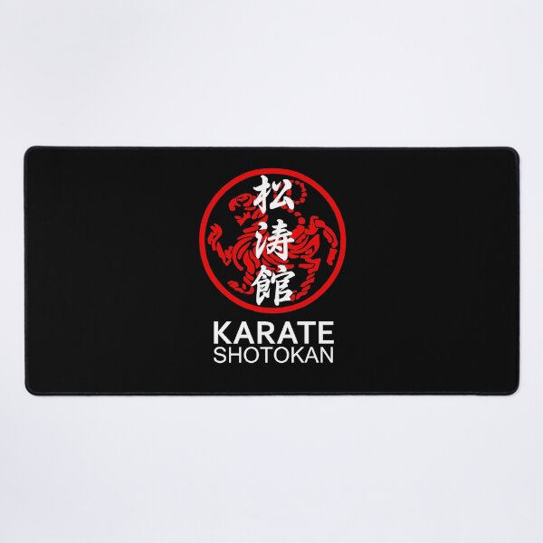Shotokan Karate Symbol and Kanji White Text Desk Mat