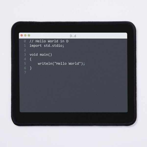 Item preview, . D language Hello World program sample in editor window designed and sold by IuriiVlasenko.