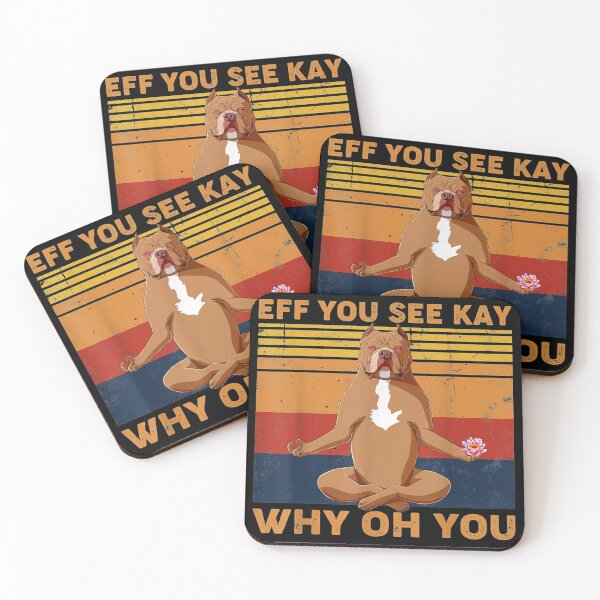 Item preview, Eff You See Kay Why Oh You Funny Pitbull Dog Yoga Vintage designed and sold by Larslundberg.