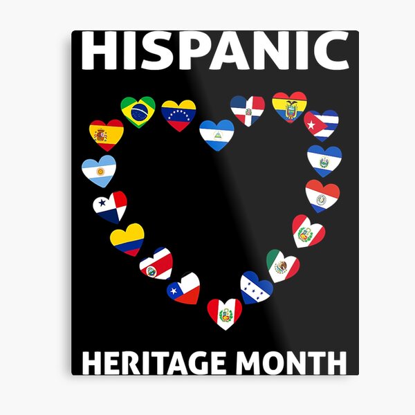 National Hispanic Heritage Month  All countries Flags Metal Print