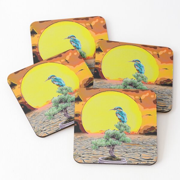 Item preview, Kingfisher bonsai desert sunset  designed and sold by TrippyEarth.