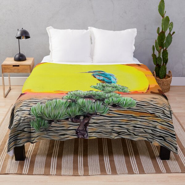 Item preview, Kingfisher bonsai desert sunset designed and sold by TrippyEarth.