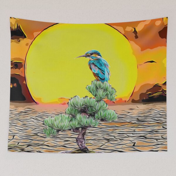 Item preview, Kingfisher bonsai desert sunset  designed and sold by TrippyEarth.
