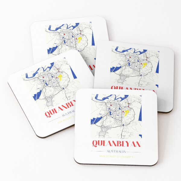 Item preview, Queanbeyan location map style with coordinates designed and sold by CrankyCactus.