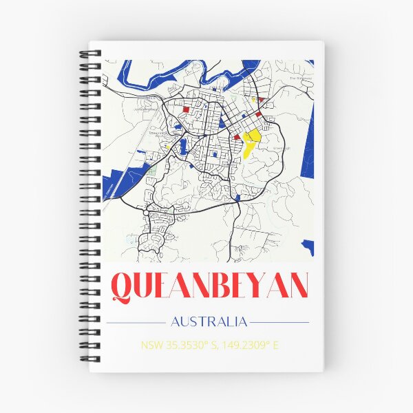 Item preview, Queanbeyan location map style with coordinates designed and sold by CrankyCactus.