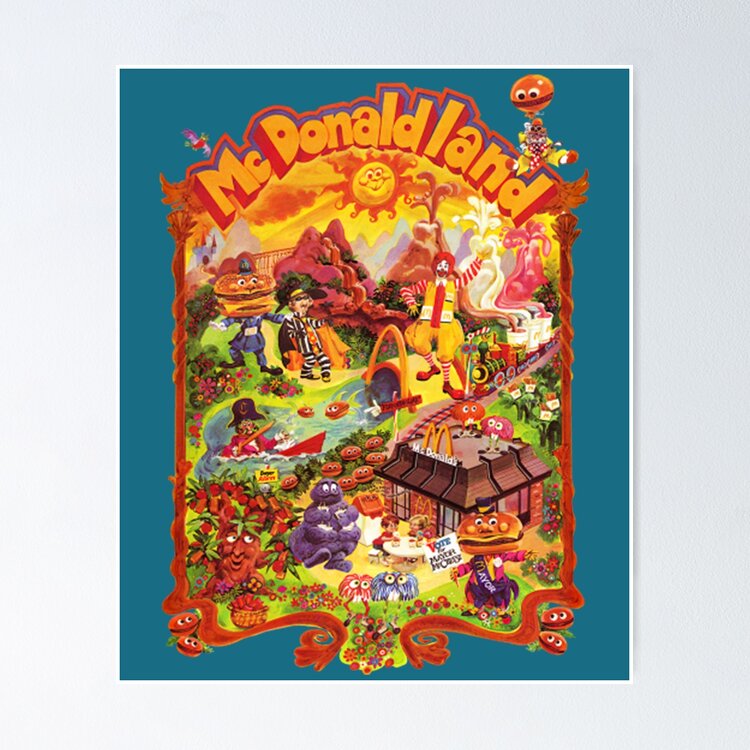 Mcdonaldland Vintage Cast Map Poster 