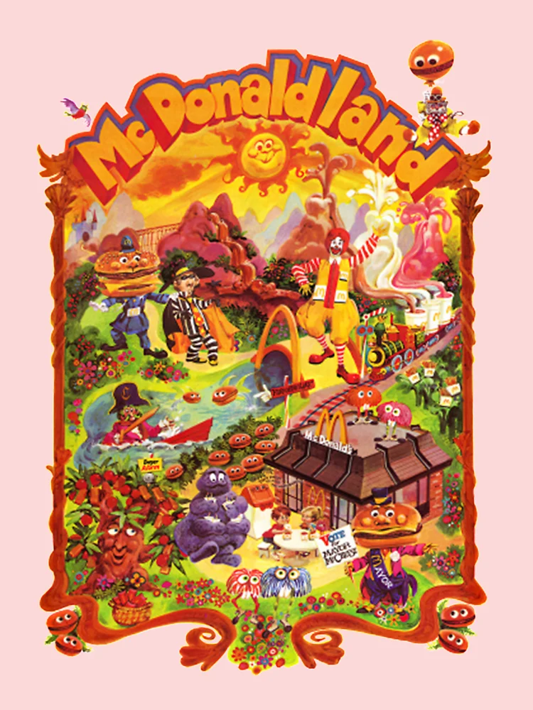 Mcdonaldland Vintage Cast Map Poster 