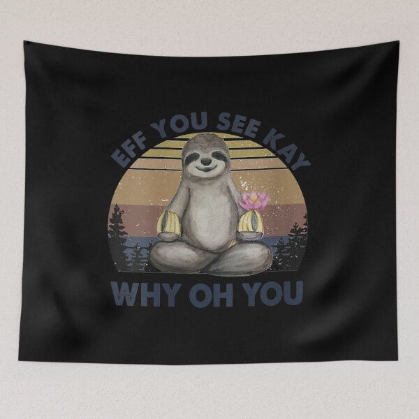 Item preview, Womens Eff You See Kay Why Oh You Funny Vintage Sloth Lover Yoga V-Neck designed and sold by Larslundberg.