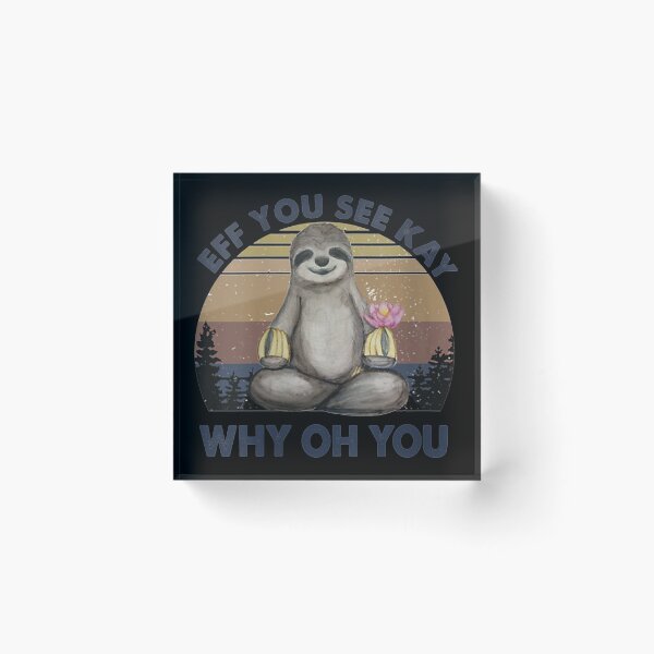 Item preview, Womens Eff You See Kay Why Oh You Funny Vintage Sloth Lover Yoga V-Neck designed and sold by Larslundberg.