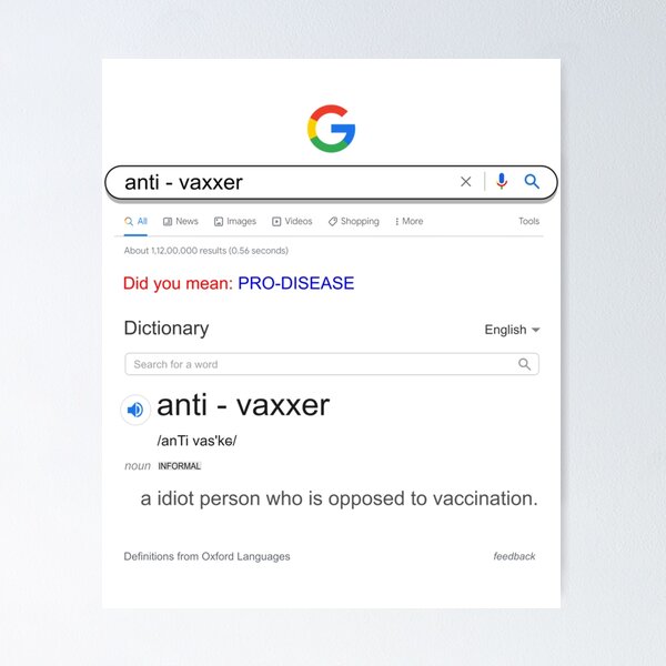 Aperçu de l'œuvre Les anti-vaccins me rendent malade créée et vendue par Purplerushh.