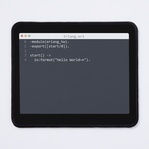 Item preview, . Erlang language Hello World program sample in editor window designed and sold by IuriiVlasenko.