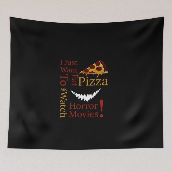 Item preview, I Just Want To Eat Pizza Ans Watch Horror Movies Sticker designed and sold by rnhardtc.