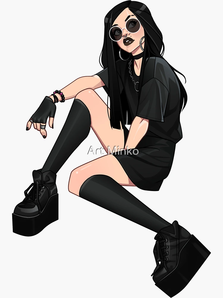 Cute goth girl - Stock Illustration [57743426] - PIXTA