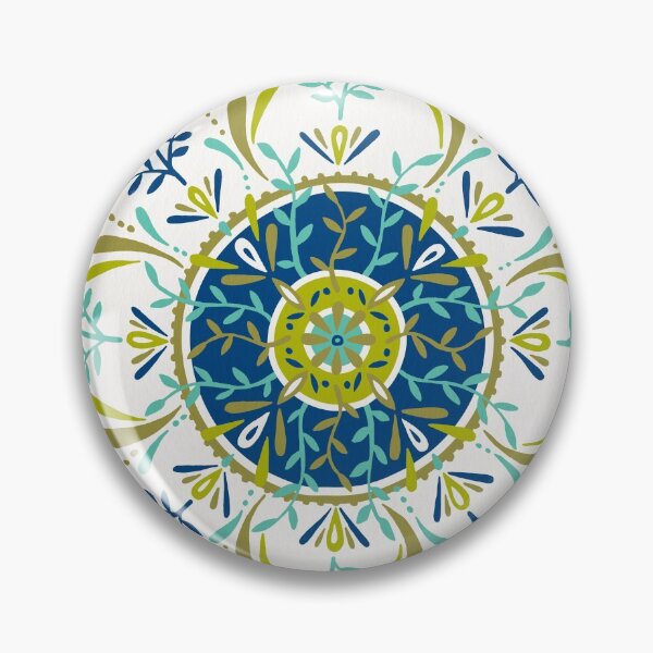 Item preview, Leaf Mandala – Blue & Lime designed and sold by Cat Coquillette.