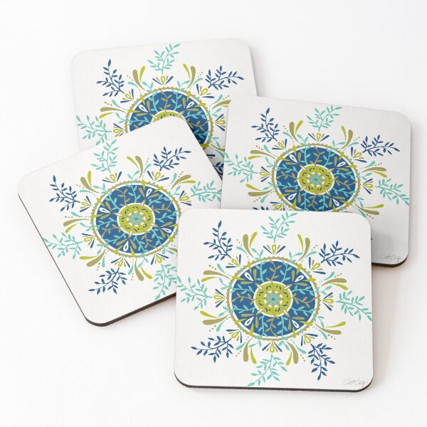 Item preview, Leaf Mandala – Blue & Lime designed and sold by Cat Coquillette.