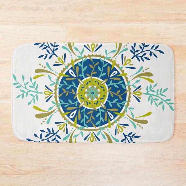 Item preview, Leaf Mandala – Blue & Lime designed and sold by Cat Coquillette.