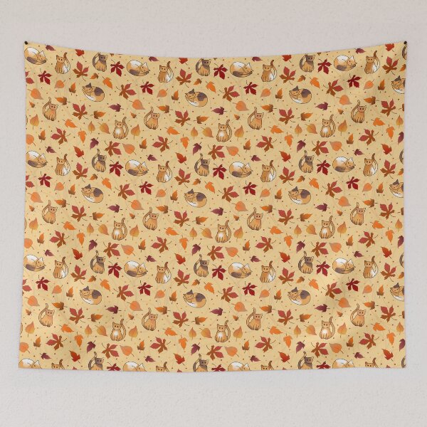 Item preview, Autumn Cats and Leaves  designed and sold by nutmegfairy.