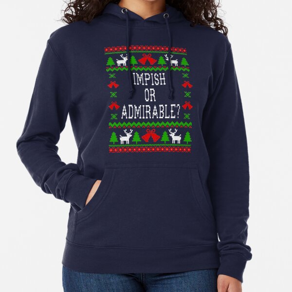 Impish Or Admirable - The Office Dwight Schrute Quote - Ugly Sweatshirt Christmas Style Lightweight Hoodie