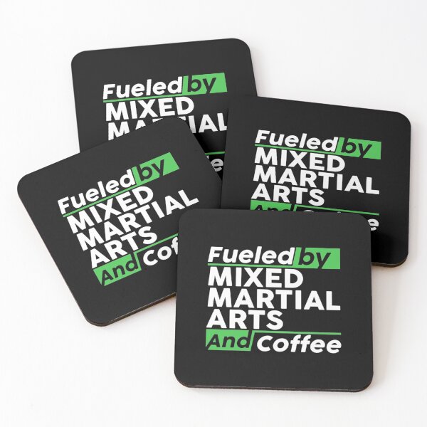 Fueled by MMA mixed martial arts coffee| Perfect Gift Coasters (Set of 4)