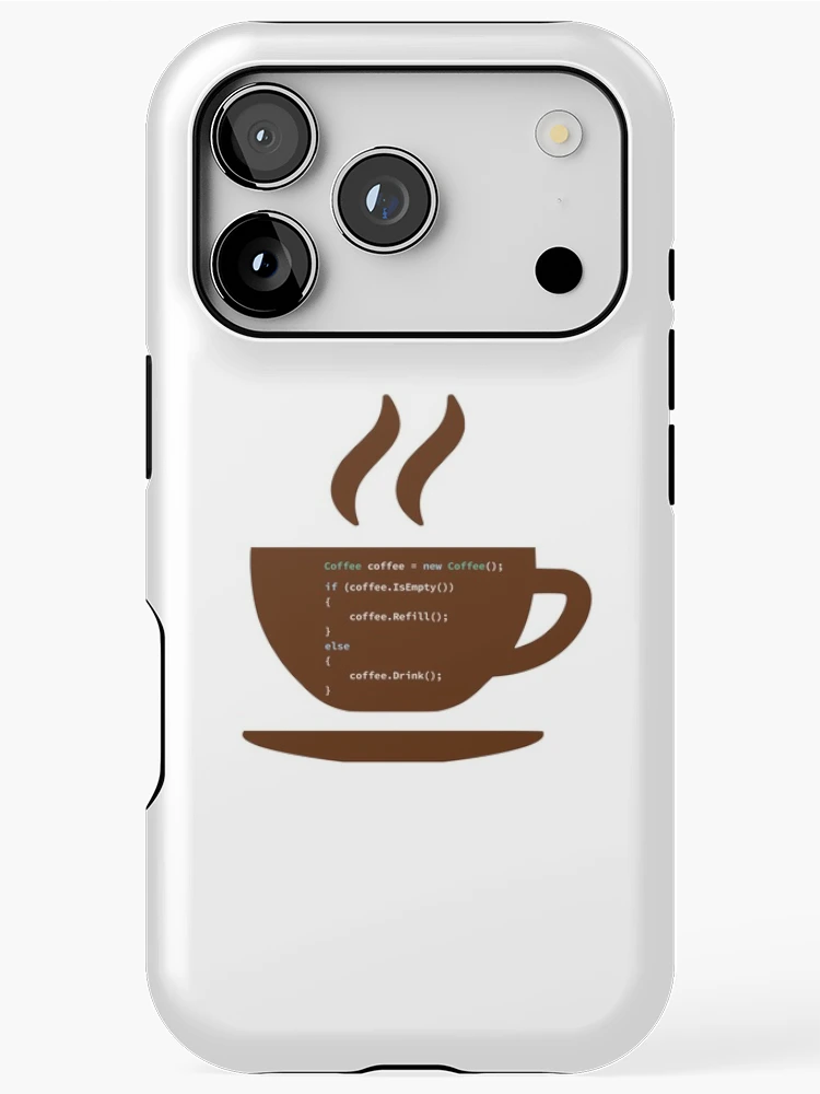 Thumbnail 1 of 4, iPhone Case, If Coffee Is Empty Refill, else Drink in Some Abstract Programming Language, Programmer, Source Code, Programming Code, Software Engineer, Computer Science, Programming Humor designed and sold by Max-Wear.