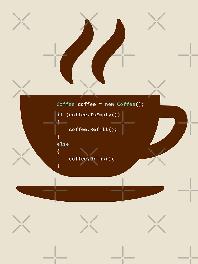 Thumbnail 4 of 4, Relaxed T-Shirt, If Coffee Is Empty Refill, else Drink in Some Abstract Programming Language, Programmer, Source Code, Programming Code, Software Engineer, Computer Science, Programming Humor designed and sold by Max-Wear.