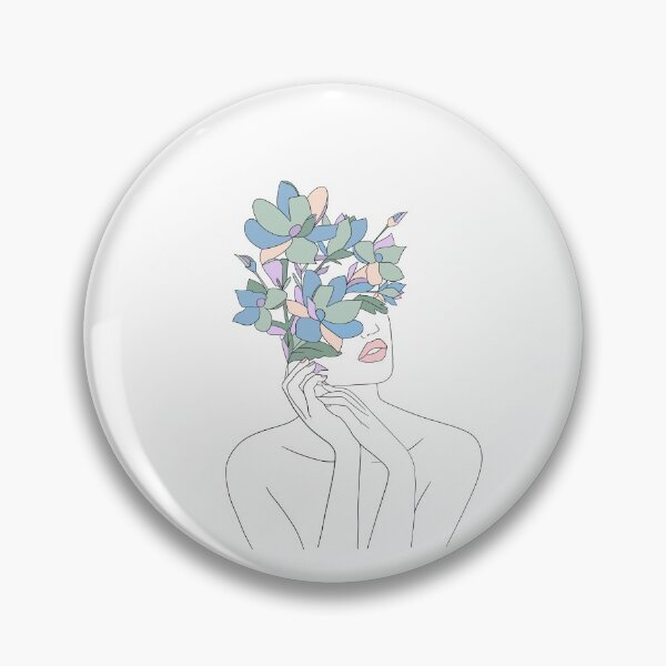Item preview, Colorful Line art flower woman face  designed and sold by PrintsEntmt.