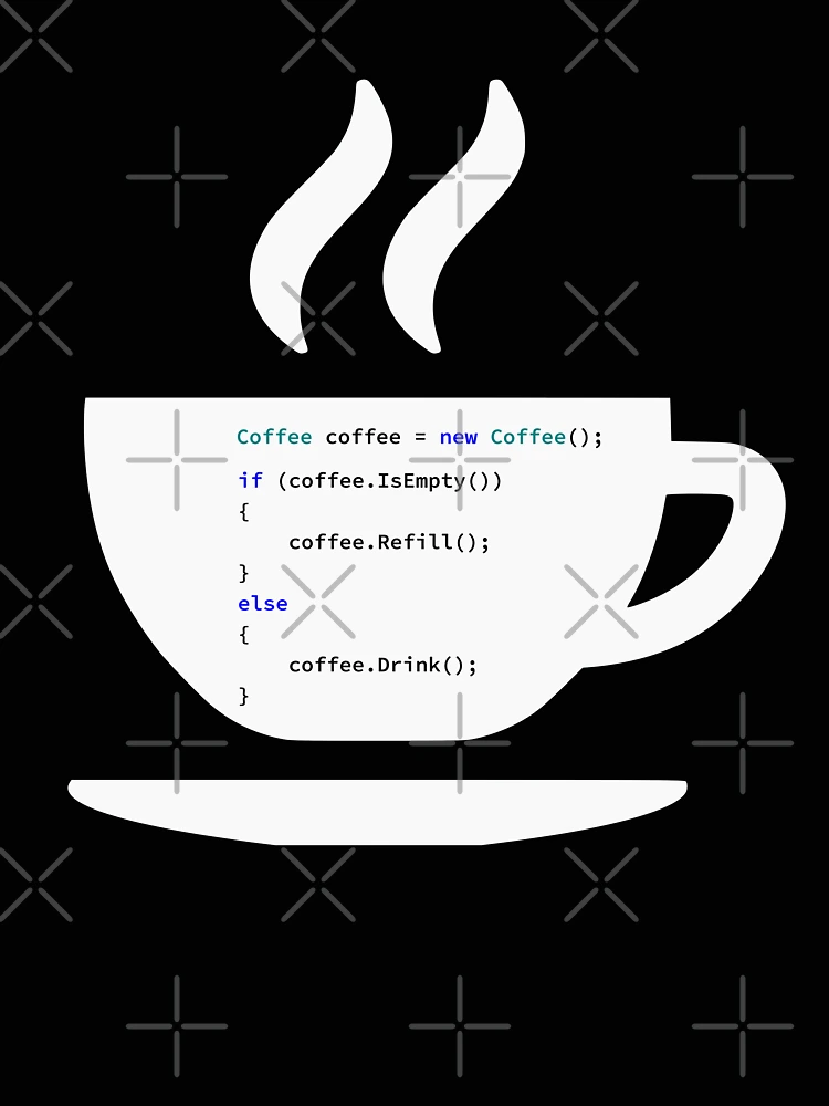 Thumbnail 4 of 4, Relaxed T-Shirt, If Coffee Is Empty Refill, else Drink in Some Abstract Programming Language, Programmer, Source Code, Programming Code, Software Engineer, Computer Science, Programming Humor, dark designed and sold by Max-Wear.
