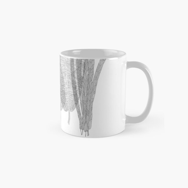 Leaves in black and white Classic Mug