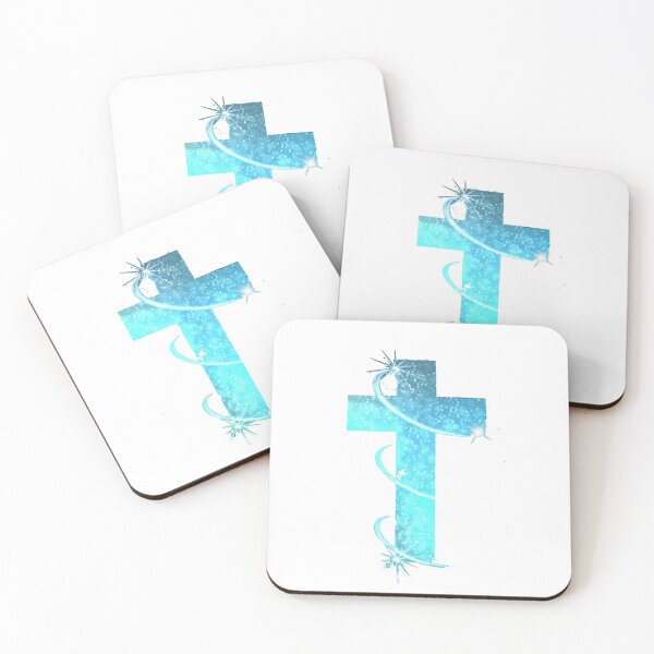 Item preview, Light Blue Sparkle Christian Cross designed and sold by Rowena Jones.