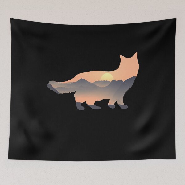 Item preview, Ragdoll cat Silhouette Sun Mountain Gift designed and sold by alaechamlal.