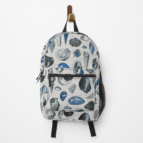 Item preview, Seashells cobalt royal blue pale grey black white designed and sold by Delinda Graphic Studio.