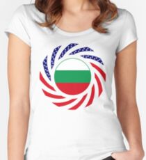 Bulgarian American Multinational Patriot Flag Series Women's Fitted Scoop T-Shirt