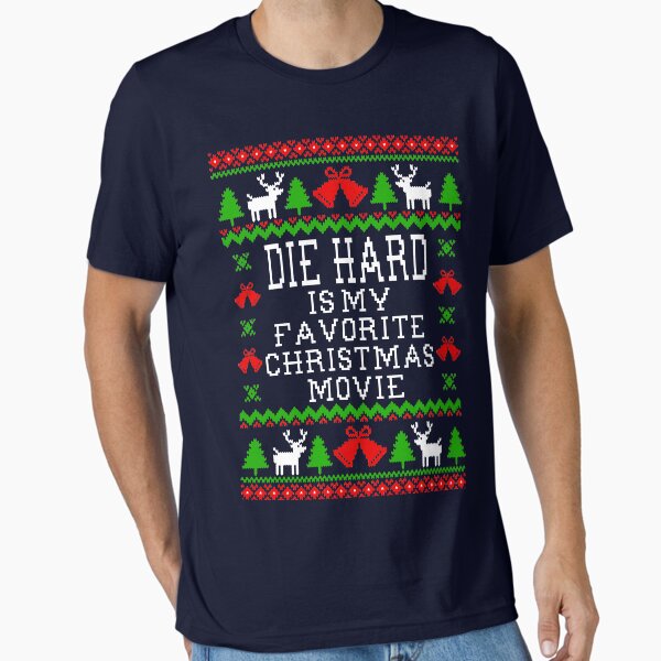 Aperçu de l'œuvre Die Hard est mon film de Noël préféré - Ugly Christmas Sweater Style créée et vendue par Christmas-Tees.