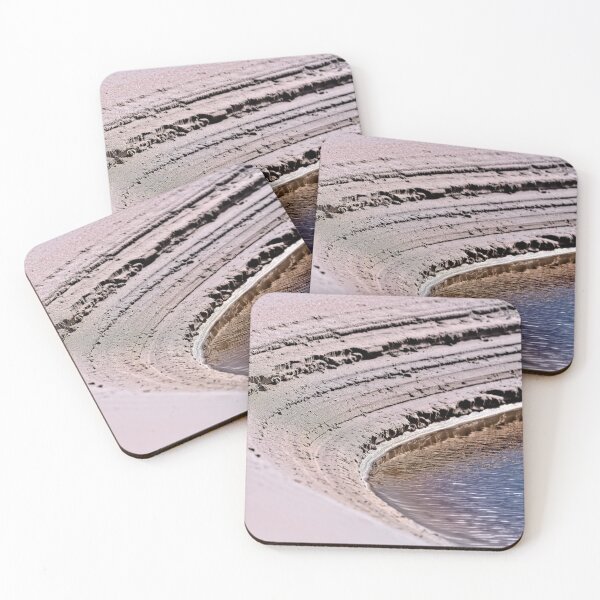 Item preview, Abstract untouched river cutting into beach sand designed and sold by hendrikspix.