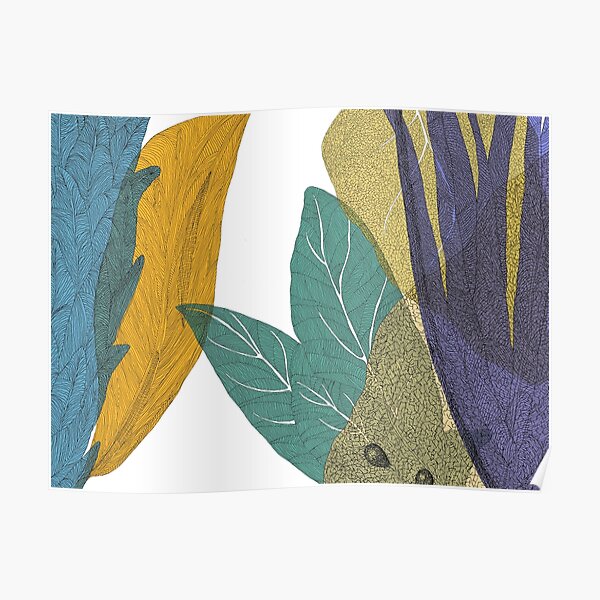 Colorful leaves forest Poster