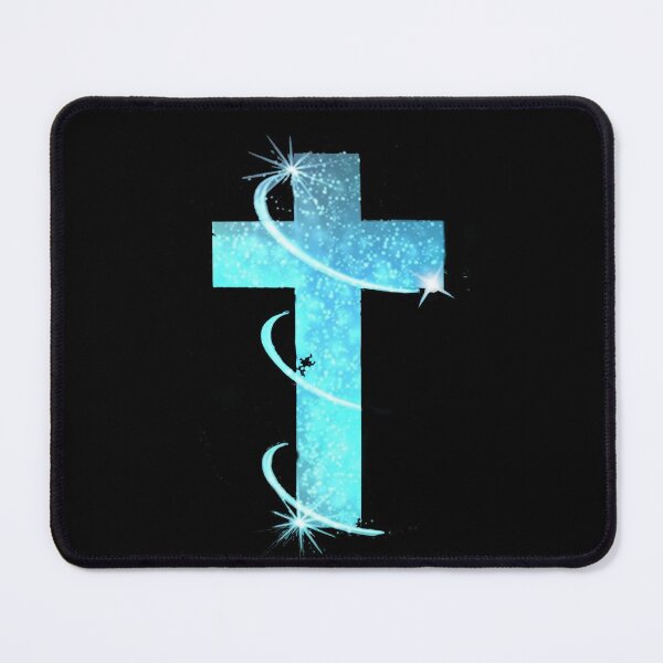 Item preview, Light Blue Sparkle Christian Cross Black designed and sold by Rowena Jones.