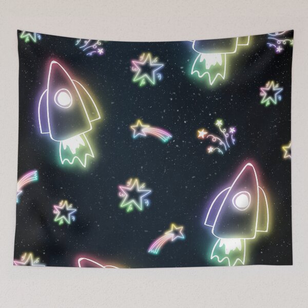 Item preview, neon star spacecraft designed and sold by NewPrint.