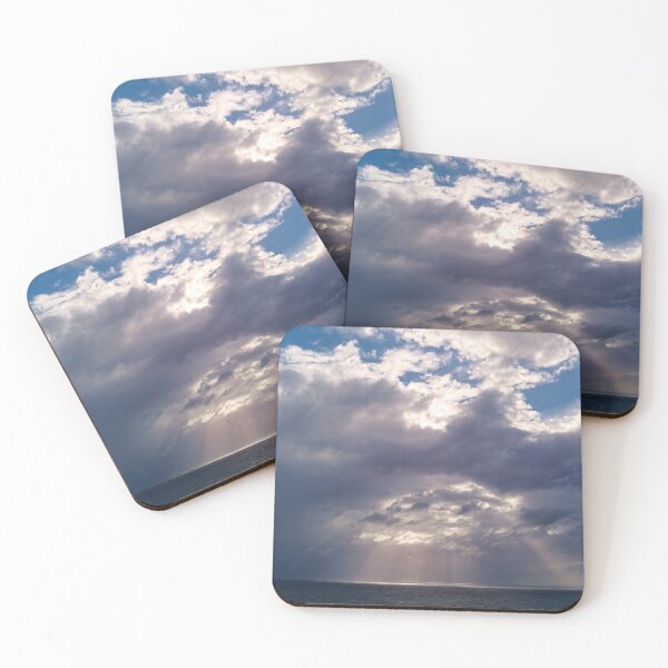 Item preview, Beautiful sky of sun shining thru the clouds on the ocean designed and sold by hendrikspix.