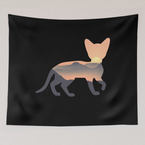 Item preview, Abyssinian cat Silhouette Sun Mountain Gift designed and sold by alaechamlal.
