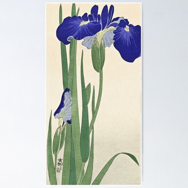 Item preview, Japanese Woodblock Prints of  Blue Irises Flowers by Ohara Koson  designed and sold by Tamas Das.