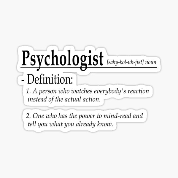 "Psychologist funny dictionary definition" Sticker for Sale by