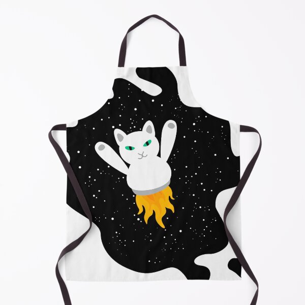 Item preview, White Rocket Cats (funny space pattern) designed and sold by XOOXOO.